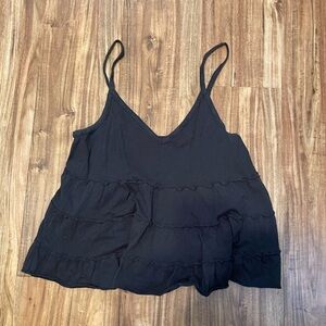 American Eagle Outfitters Black Tiered Tank Top